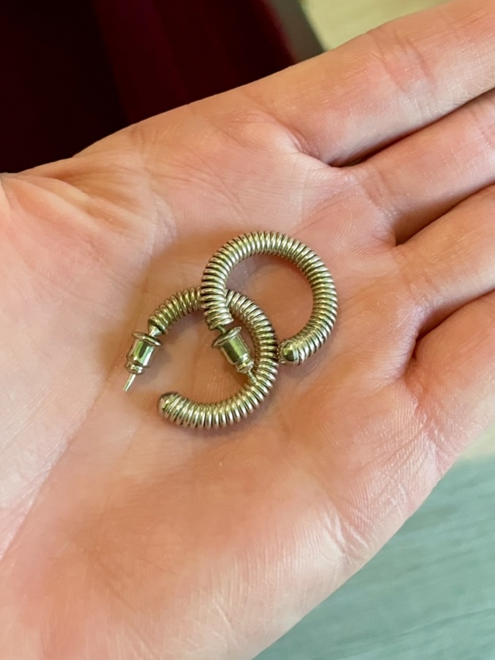 Ribbed Spring Hoop Earrings